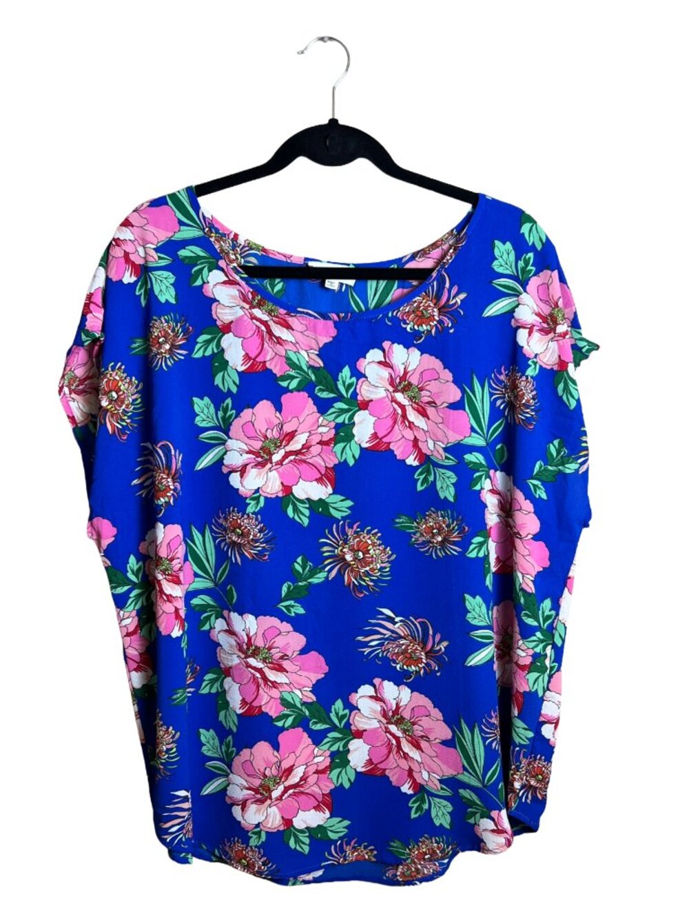 Love J Floral Blouse Royal Blue Plus Size 3X Boho